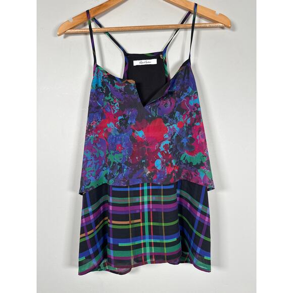 Robert Graham Womens Tank Top Size XS Flowy Tiered Floral Abstract - Picture 1 of 7